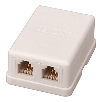 Телефонная розетка - 2 6P-4C (03-0006)