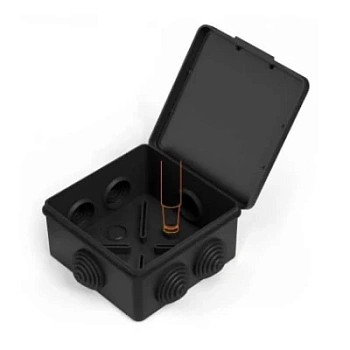 Коробка распределительная 40-0302-9005 для прямого монтажа безгалогенная (HF) черная 100х100х50 (60шт/кор) (40-0302-9005)