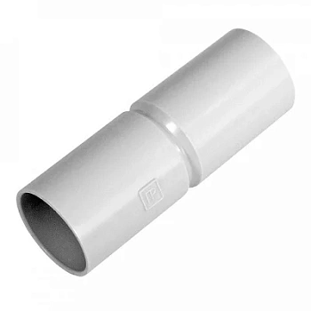 Патрубок-муфта d16 мм безгалогенная (HF) атмосферостойкая серая (100шт/1200шт уп/кор) (PR13.0350)