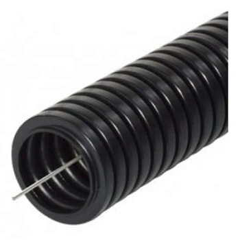 Труба гофрированная ПНД лёгкая 350 Н безгалогенная (HF) стойкая к ультрафиолету черная  д 16(161556)