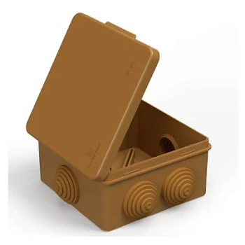 Коробка распределительная 40-0302-8001 для прямого монтажа безгалогенная (HF) бук 100х100х50 (60шт/кор) (40-0302-8001)