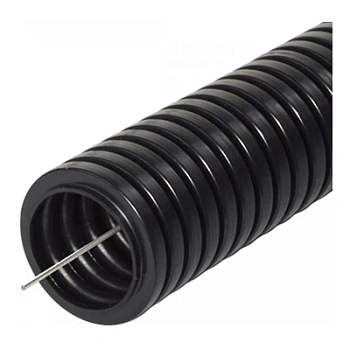 Труба гофрированная ПА негорючая (НГ) стойкая к ультрафиолету (УФ) черная с/з d63 мм (15м/360м уп/пал) (PR02.0210)
