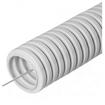 Труба гофрированная ПВХ сверхтяжелая 1100 Н серая с/з d40 мм (15м/960м уп/пал) (PR.0140321)